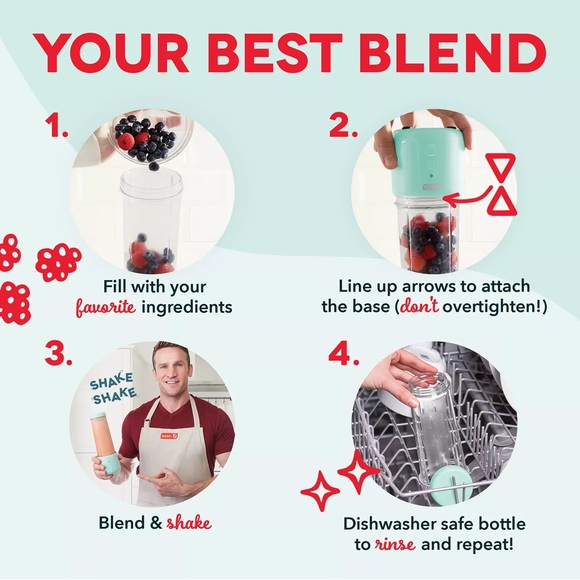 NIB Dash Portable USB Blender With Bonus Jar - Picture 8 of 14